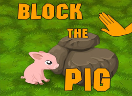Block the Pig played 676 times to date. Put the tricky pig into a total blockage in "Block the Pig", a puzzle game for training your wits. 
You will have to place stone blocks in a hexagonal maze on the way of the pig who tries to escape. 
Place three blocks initially, and then proceed with additional block after each pig's move. 
Think ahead, as winning the game becomes trickier and trickier as rounds progress.